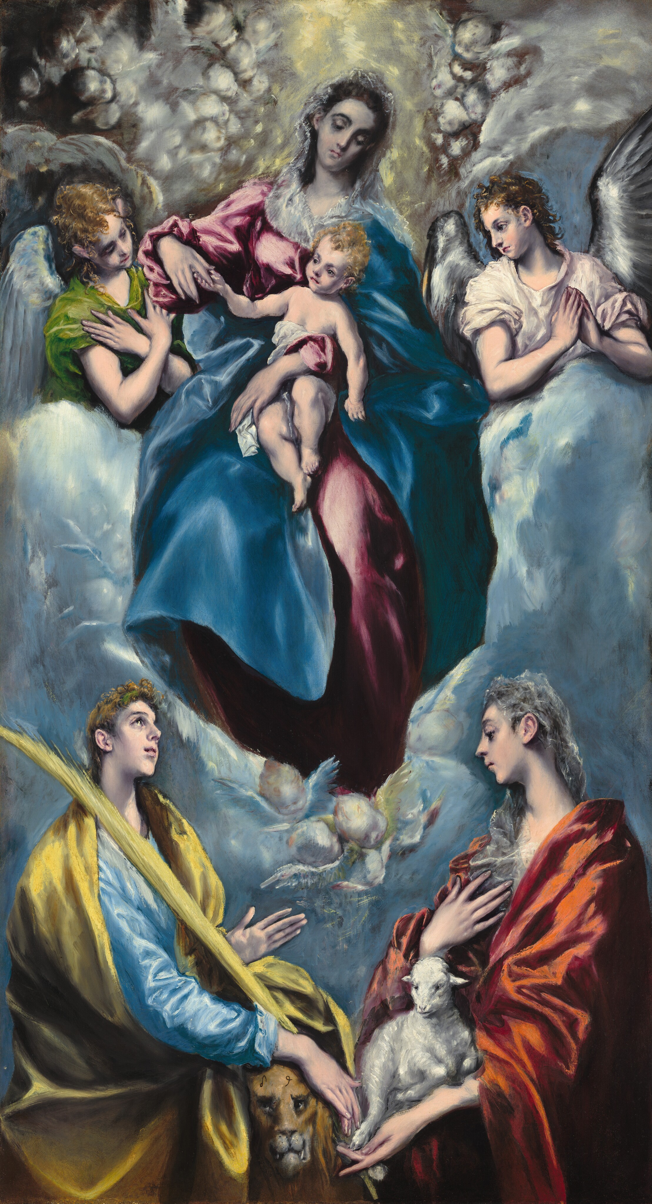 Madonna and Child with Saint Martina and Saint Agnes - El Greco