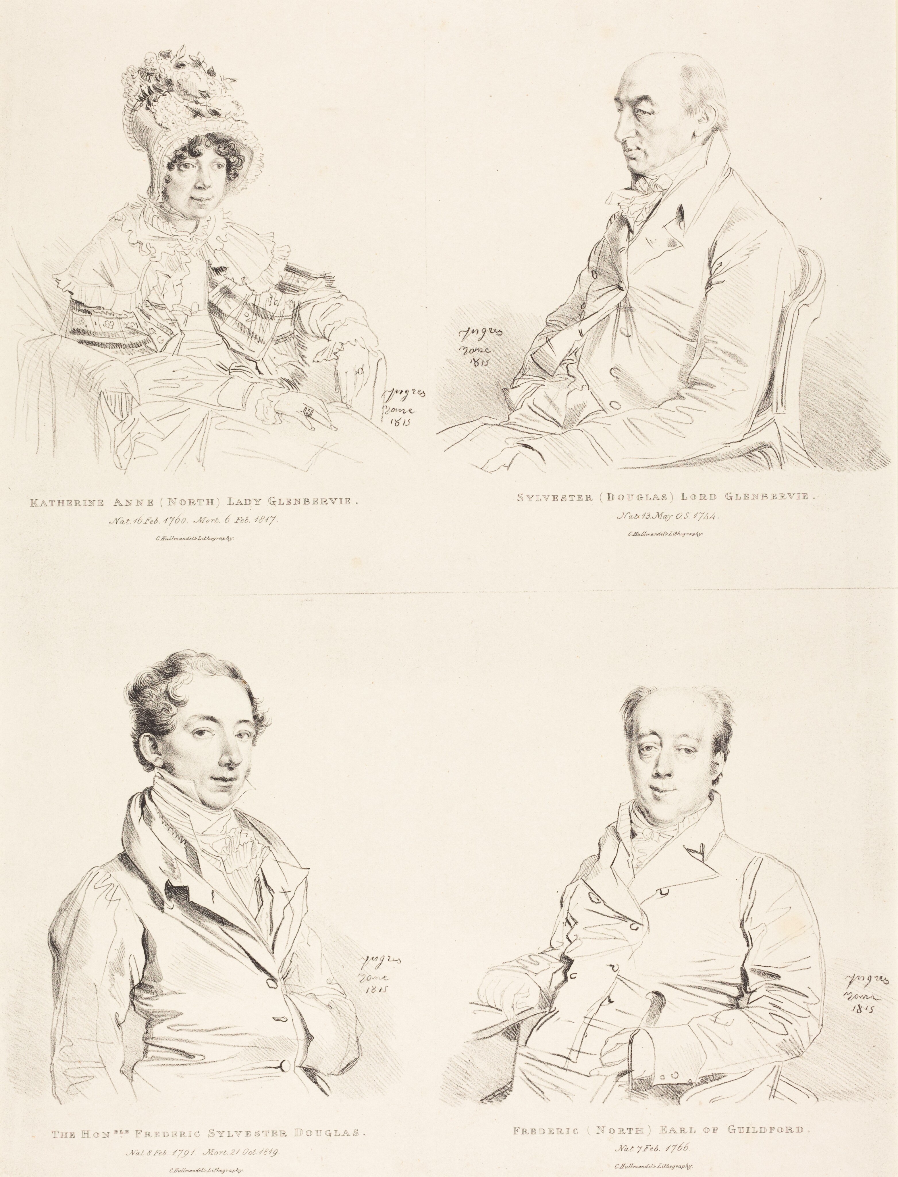 Sylvester (Douglas) Lord Glenbervie; Katherine Anne (North) Glenbervie; Frederic (North) Earl of Guilford; Frederic Sylvester Douglas - Jean-Auguste-Dominique Ingres
