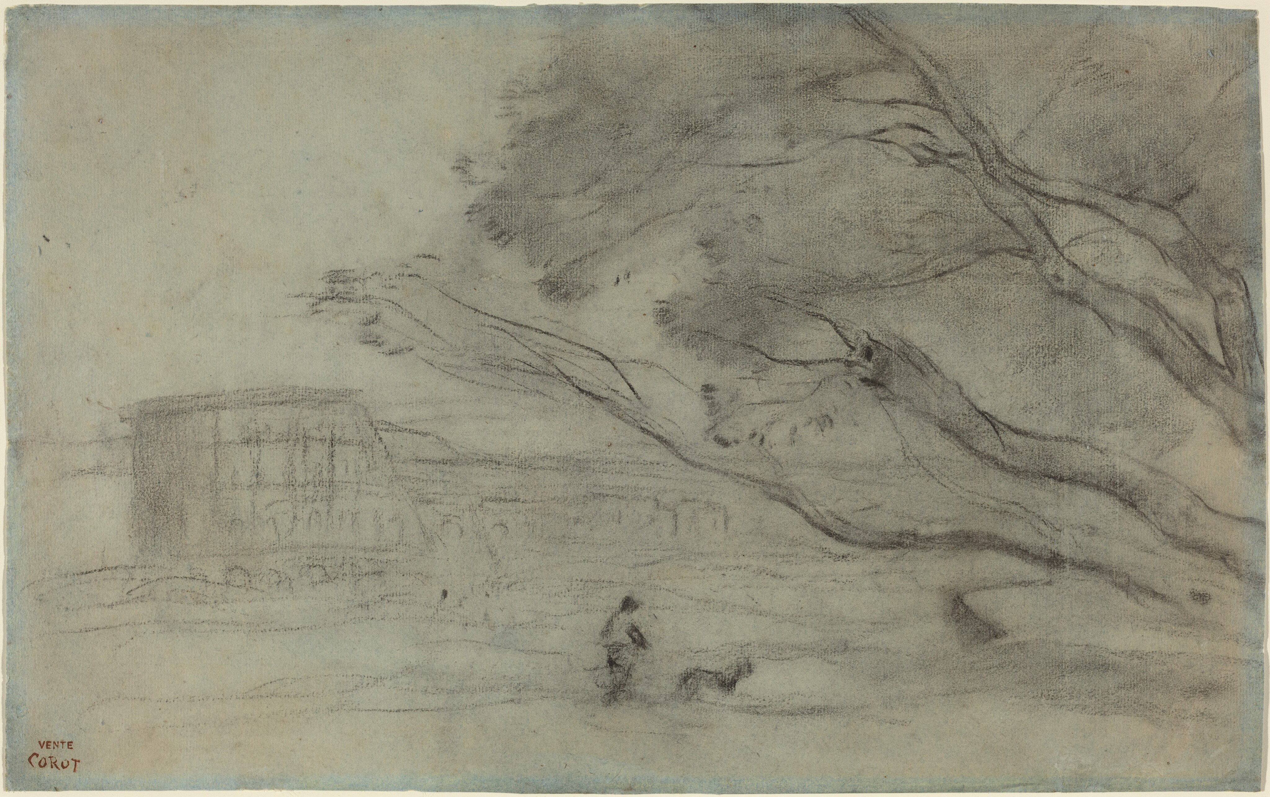 Souvenir: Roman Landscape with the Colosseum - Jean-Baptiste-Camille Corot