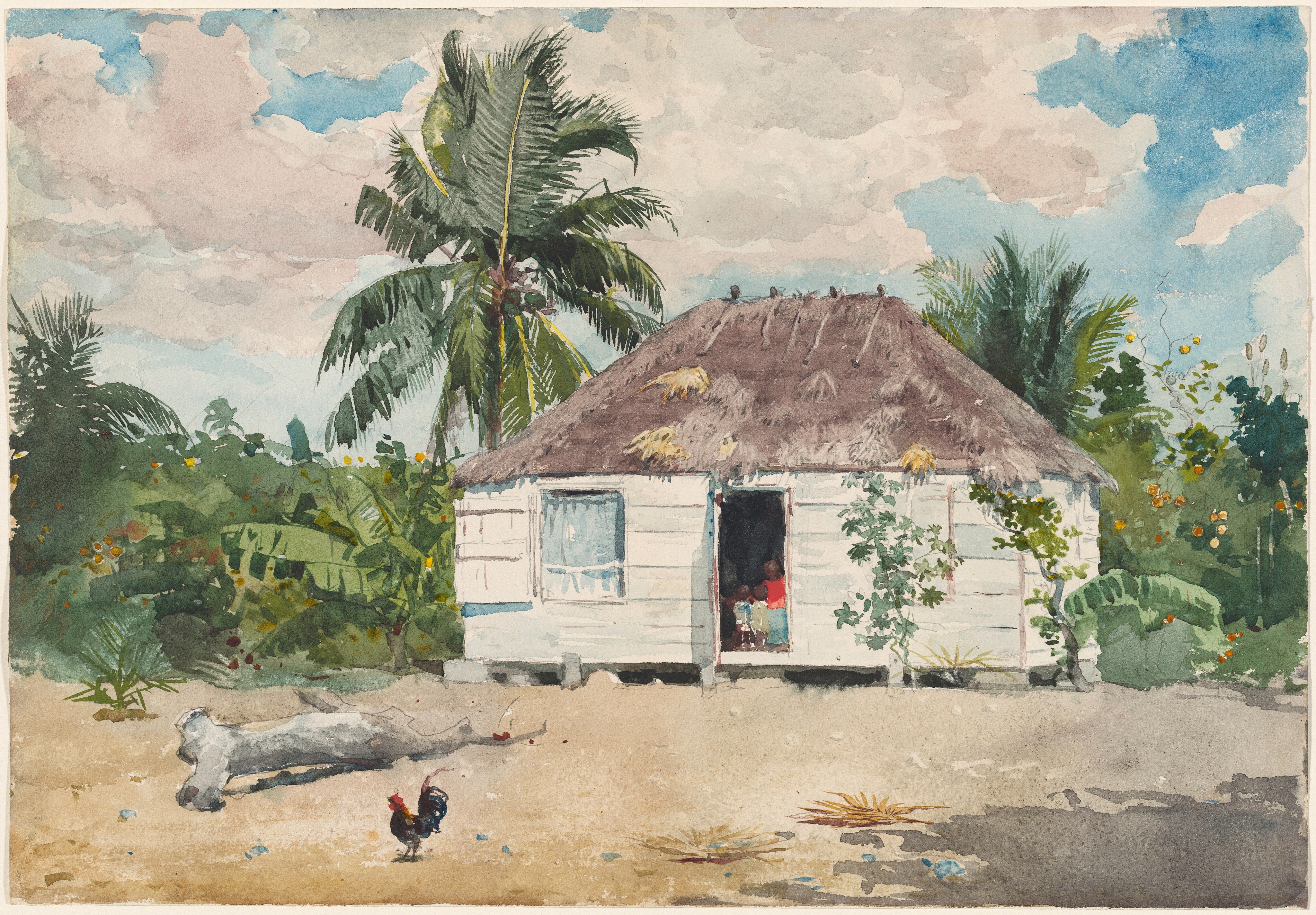 Native hut at Nassau - Winslow Homer